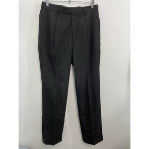 Lauren Ralph Lauren Ultraflex Dress Pants Pleated Stretch Black Mens 30x32